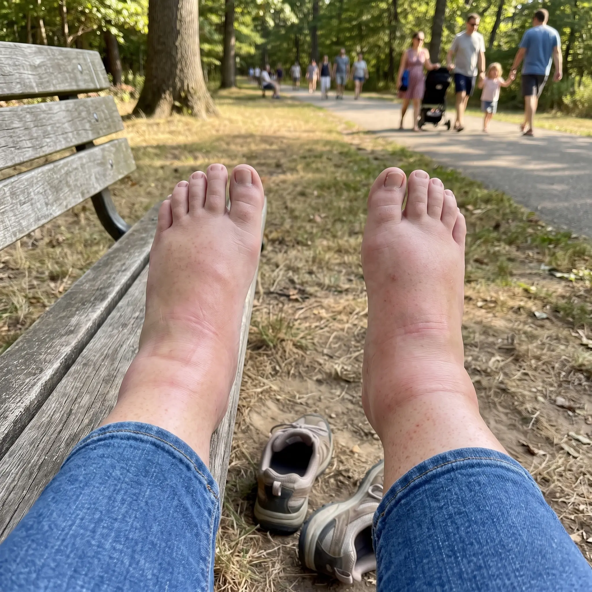 image7.webp — empty park bench in sunny outdoor spot, or family walking away in soft focus